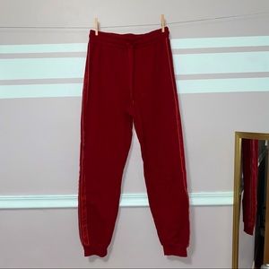 Forever 21 Joggers Velvet Stripe - Red Size Medium